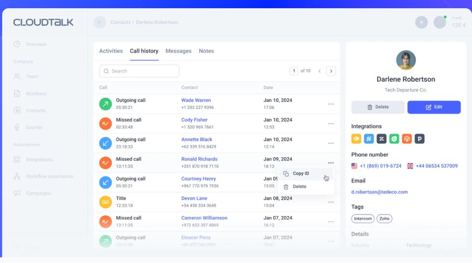 Cloudtalk is a great Aircall competitor and is popular for its high volume outbound calling capabilities