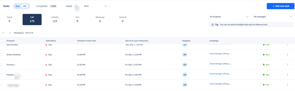 The call task manager helps you with the reminders for calling task and gives you an overview of the calling activity