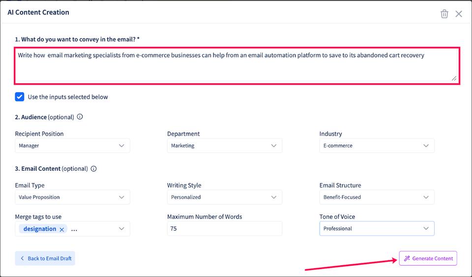 Standalone email copy generation explained using SmartReach AI
