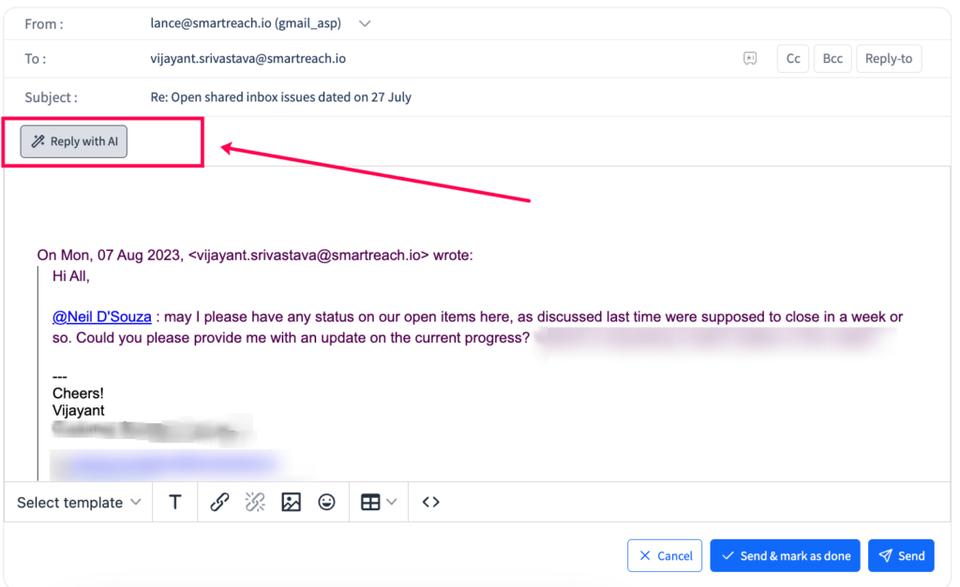 SmartReach AI email reply management