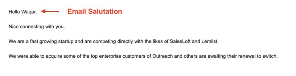 email salutation example