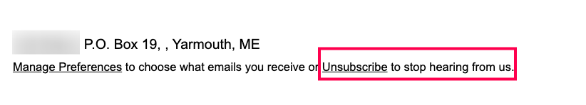 Image showing easy opt-out mechanism that helps in email compliance even if it's a cold email