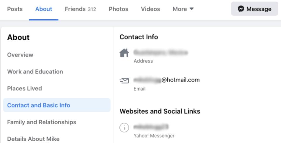 find emails on facebook
