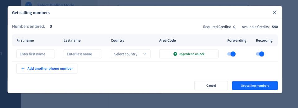Users can get country-specific calling numbers through SmartReach.io for over 130 countries