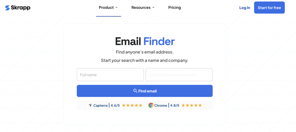 Email finder: skrapp