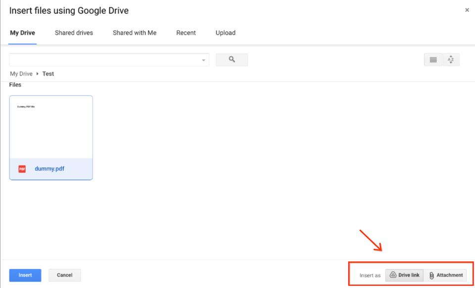 How to include Cloud storage links using Gmail and Google drive