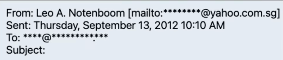 *example of a suspicious email with wrong sender email address