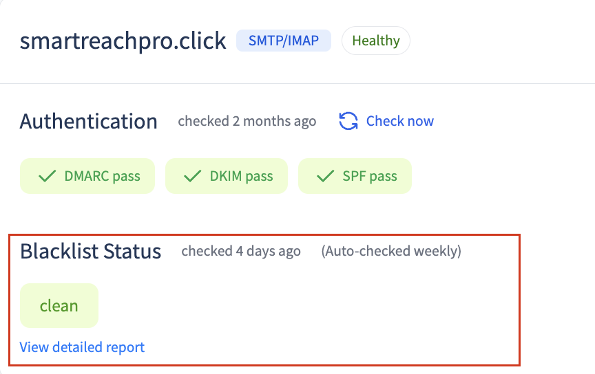 how to remove IP or domain from blacklist - smartreach spam test report