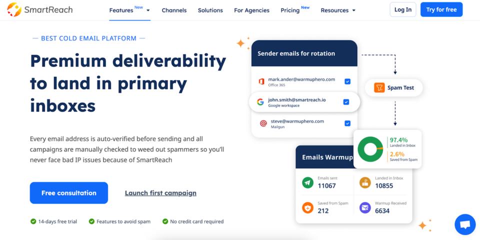 SmartReach email deliverability