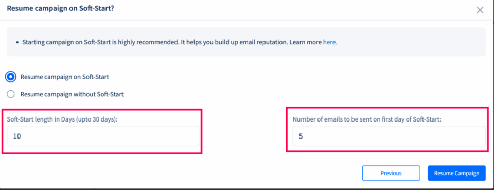 Adjusting email campaign follow-up in SmartReach.io