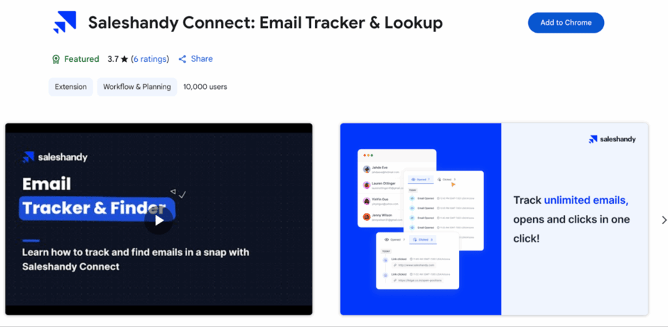 Saleshandy Connect is a LinkedIn Chrome extension that reveals verified B2B contact info and integrates leads into Saleshandy email sequences.