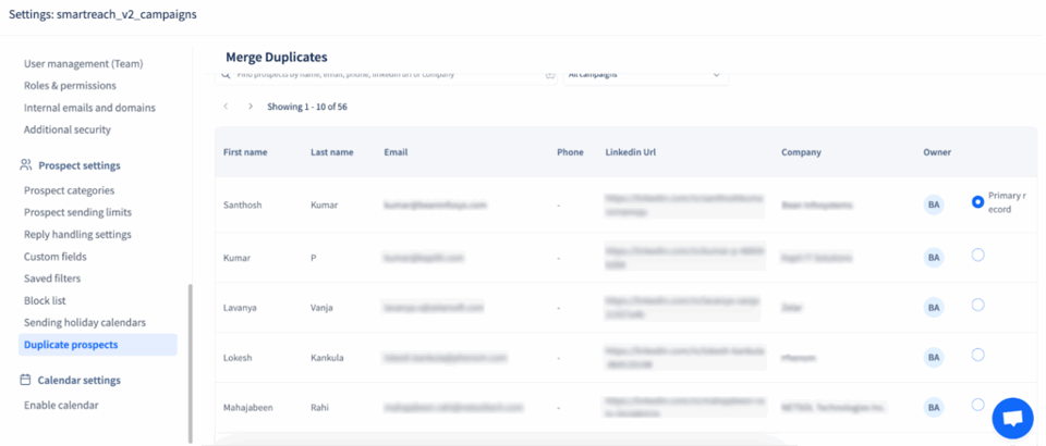 How do I prevent sending duplicate emails to the same prospect across multiple campaigns